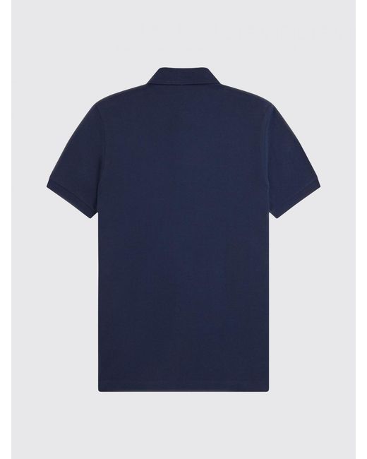 Fred Perry Blue Cotton Polo Shirt With Logo for men