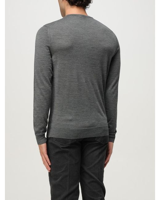 Drumohr Gray Wool Crew Neck Sweater for men