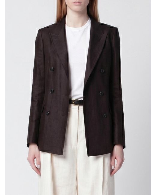 Tagliatore Black Linen Blend Blazer