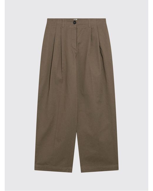 Totême Green Cotton Palazzo Pants