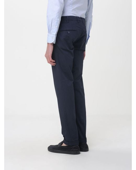 Mason's Blue Cotton Stretch Chino Trousers for men