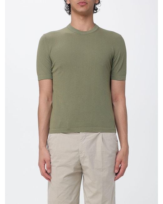 Brooksfield Green Cotton Crew Neck Sweater for men