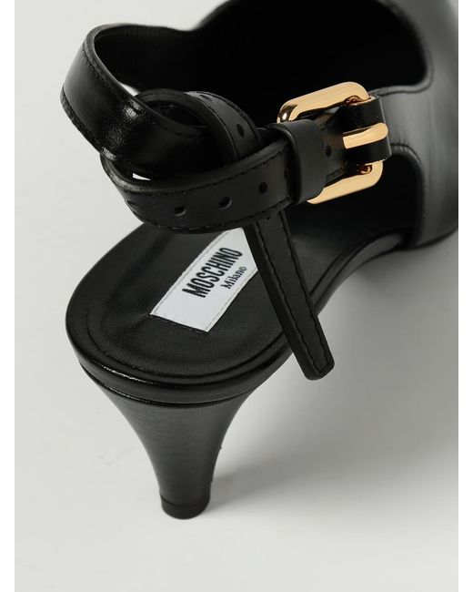 Moschino Couture Black Leather Slingback