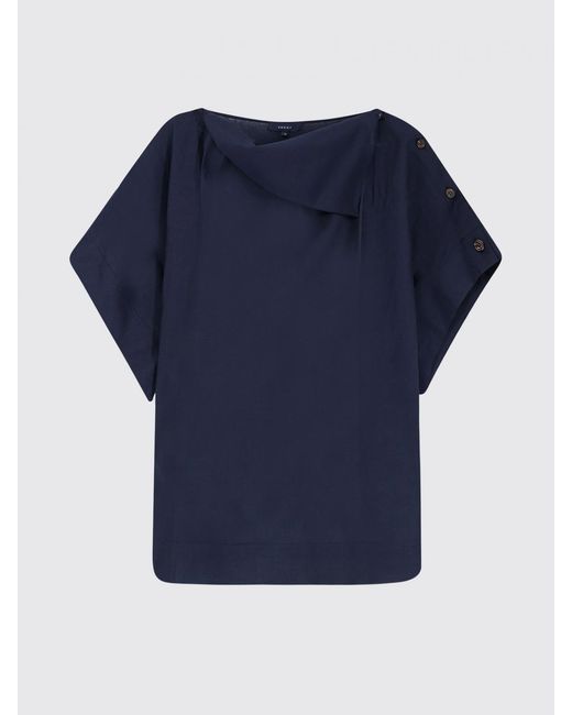 Soeur Blue Cotton And Linen T-Shirt