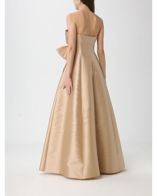 Alberta Ferretti Natural Mikado Evening Dress