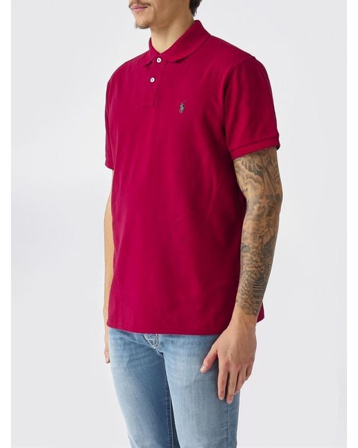 Polo Ralph Lauren Red Cotton Polo Shirt With Pony Logo for men