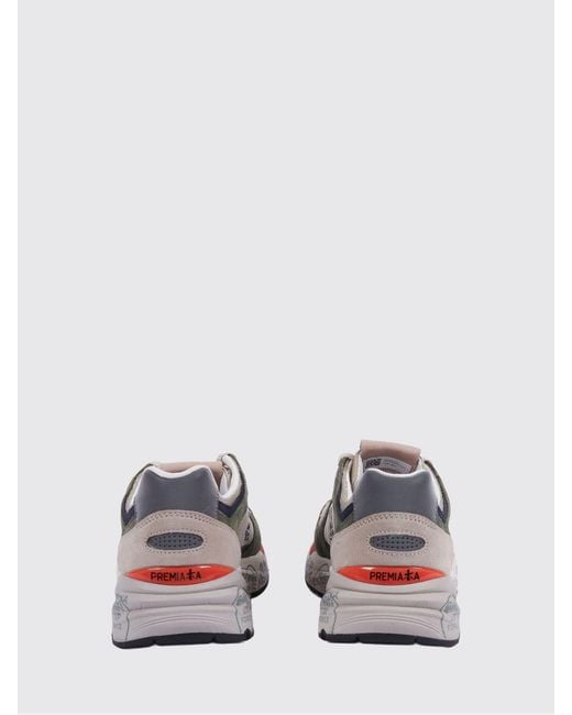 Premiata White Mase Suede And Mesh Sneakers for men