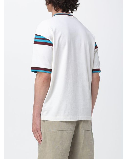 Drole de Monsieur White Cotton T-Shirt With Emblem for men