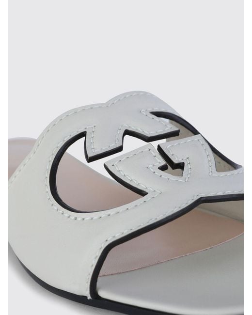 Gucci White Heeled Sandal
