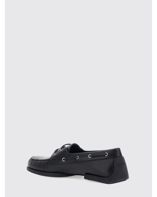 Jil Sander White Leather Boat Loafers for men