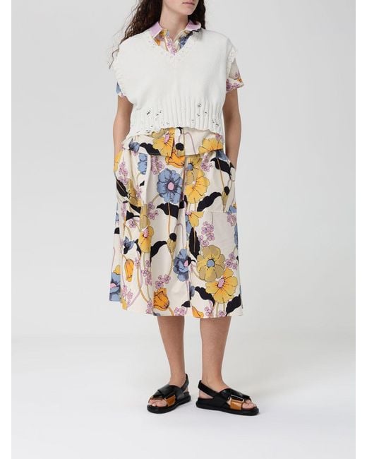 Marni White Cotton Distressed Effect Vest