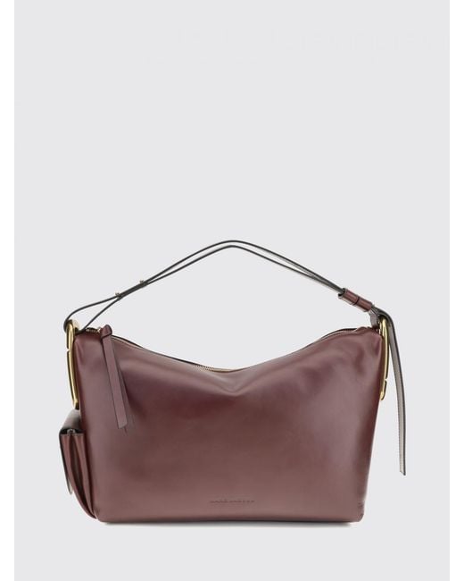 Marc Jacobs Brown Scene Leather Tote Bag With Laminated Double J Logo