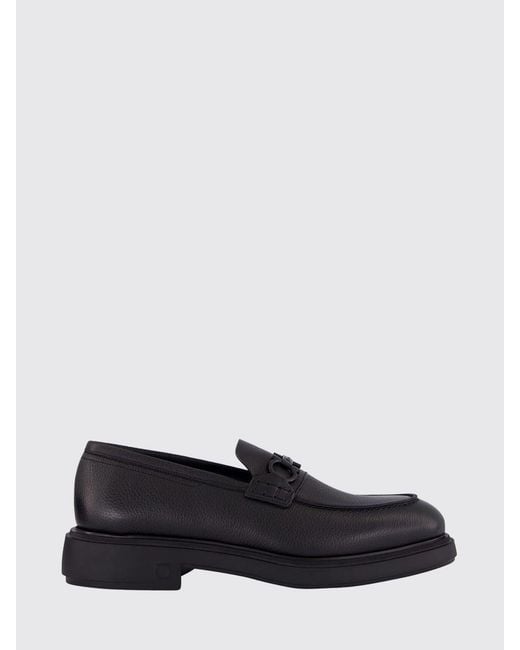 Ferragamo White Grained Leather Loafers for men