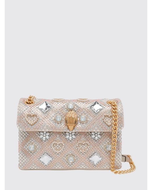 Kurt Geiger Natural Kensington Polyester Bag With Hearts And Rhinestones