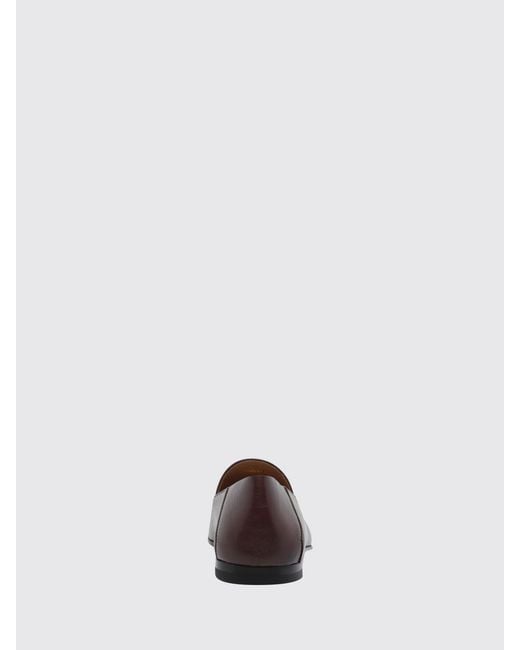 Tod's Brown Flat Smooth Leather Loafers With Metallic Logo