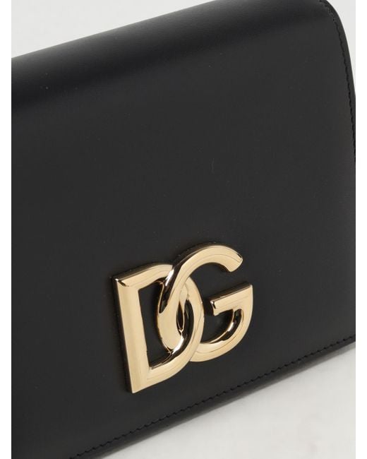 Borsa in pelle con monogram di Dolce & Gabbana in Black