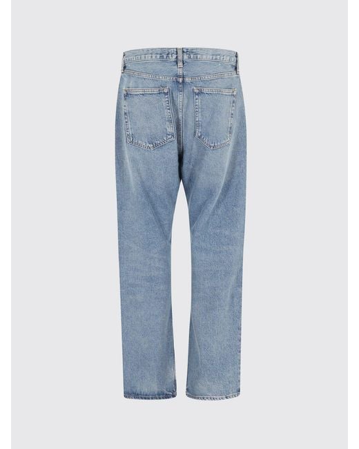 Agolde Blue Cotton Denim Straight Jeans for men