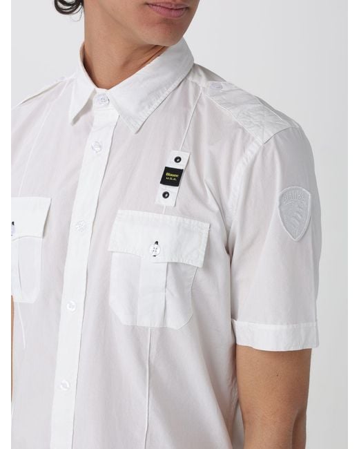 Blauer White Casual Cotton Shirt for men