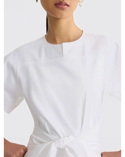 Patou White Cotton Poplin Midi Dress