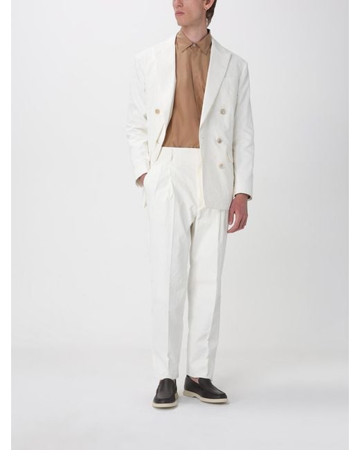 DSquared² White Double Breasted Linen Dress for men