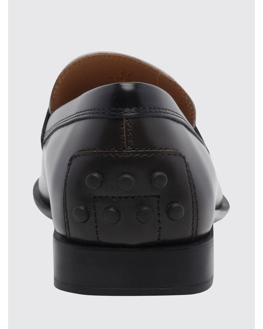 Tod's White Brushed Leather Loafers With Strap And Metal Logo