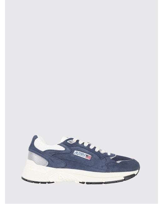 Autry Blue Hyperway Suede And Mesh Sneakers for men