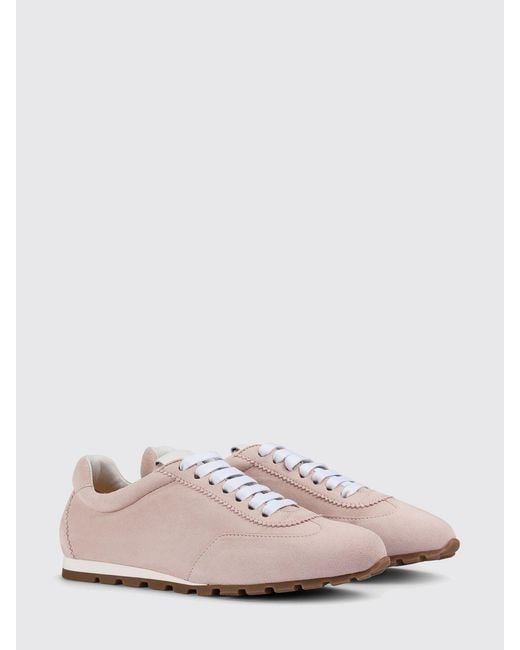Doucal's Pink Suede Sneakers