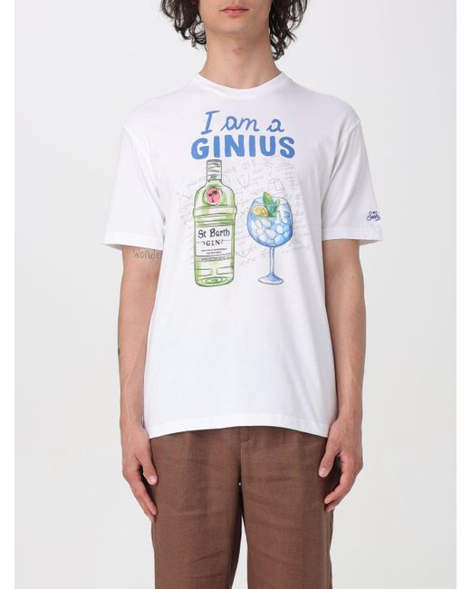 T-shirt I Am A Ginius in cotone stampato di Mc2 Saint Barth in White da Uomo