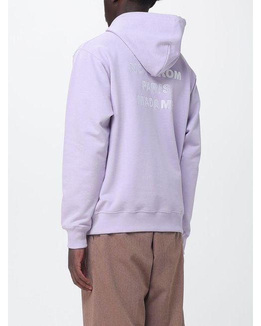 Drole de Monsieur Purple Cotton Hoodie With Slogan for men