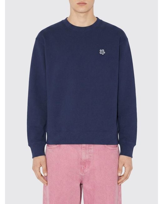 KENZO Blue Cotton Crew Neck Sweatshirt for men
