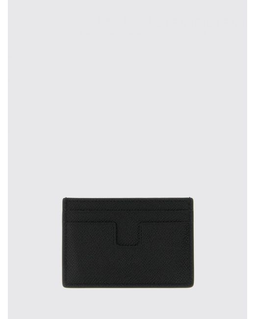Tom Ford White Grained Leather Credit Card Holder for men