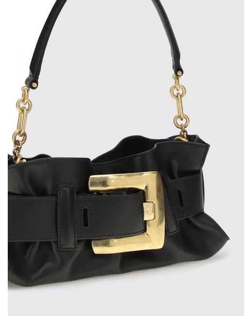 Balmain White Anthem Ruched Leather Bag