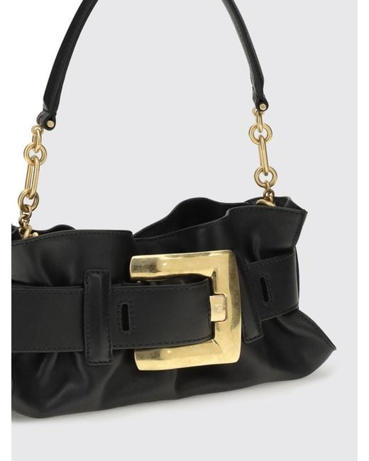 Balmain White Anthem Ruched Leather Bag