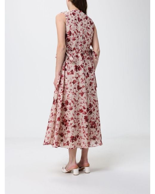 Max Mara White Floral Print Ramie Dress