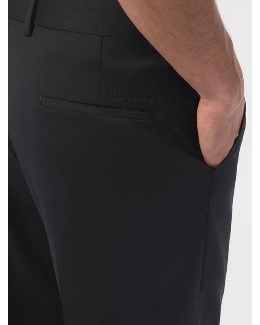 Billionaire Black Virgin Wool Tailored Trousers for men