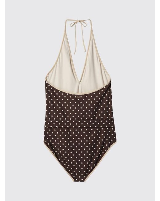 Valentino Brown Polka Dot One Piece Swimsuit