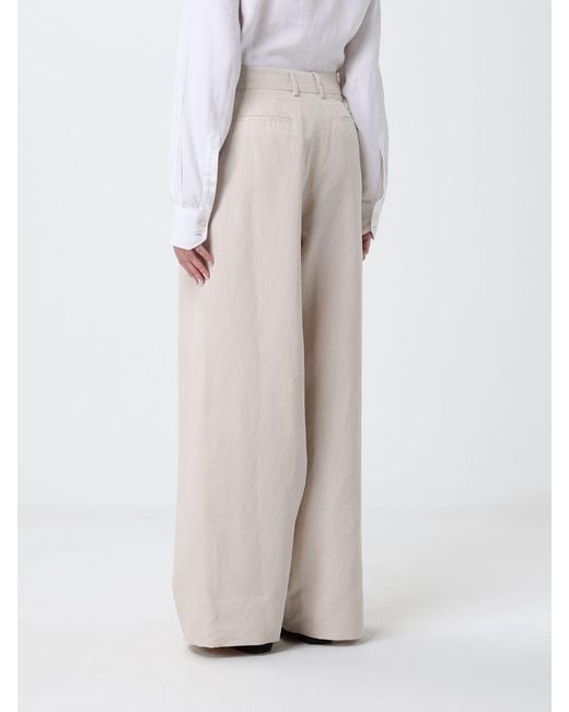 PT Torino White Wide-Leg Linen And Cotton Trousers