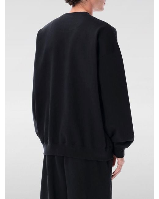 Y-3 Black Basic Cotton Blend Crewneck Sweatshirt for men