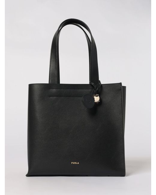 Furla Black Divide Leather Bag