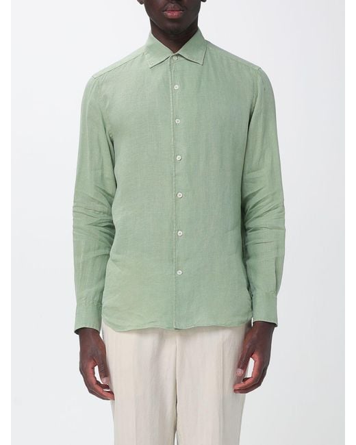 Mc2 Saint Barth Green Linen Shirt for men