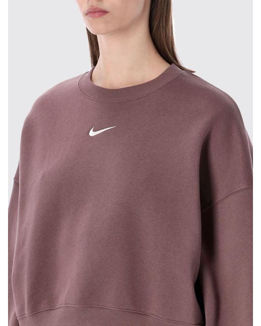 Nike Purple Cotton Crewneck Sweatshirt With Logo