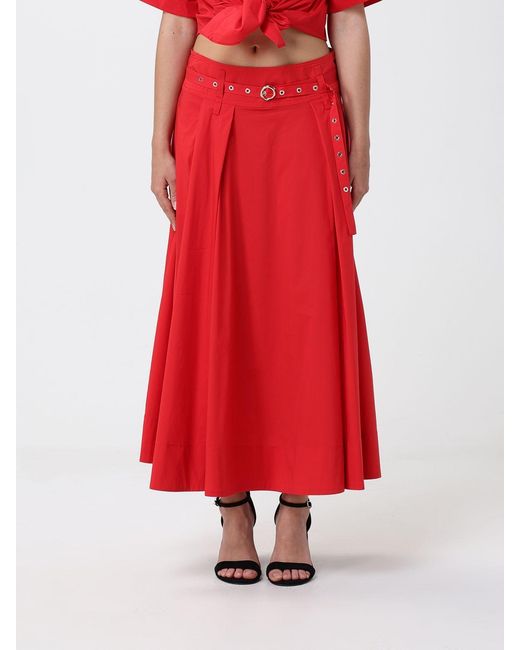 Liu Jo Red Cotton Blend Skirt