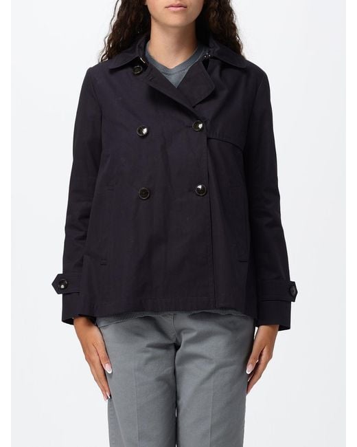 Herno Black Short Double-Breasted Trench Coat
