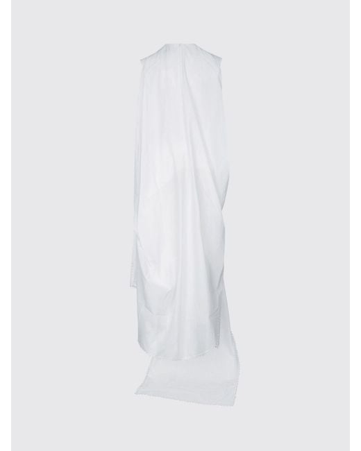 Jacquemus White Asymmetric Cotton Blend Dress