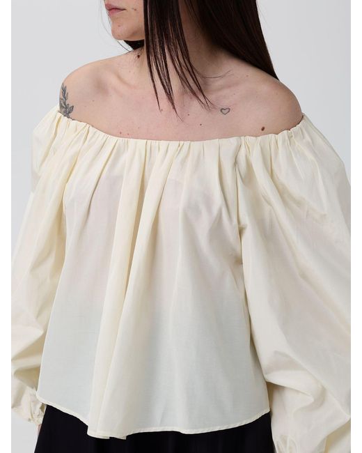 Forte_forte White Cotton Blend Blouse