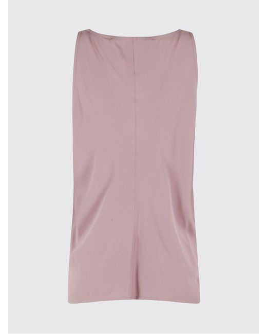 FEDERICA TOSI Pink Silk-Blend Top With V-Neck And Off-The-Shoulder Design
