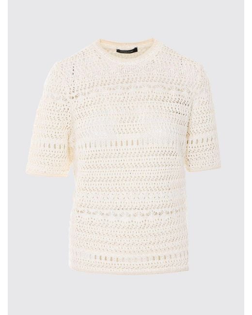Fabiana Filippi Natural Virgin Wool Cotton And Linen Knit Top