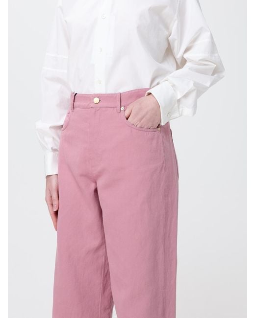 Max Mara Pink Cotton And Linen Trousers