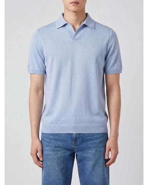 Lardini Blue Knit Polo Shirt for men