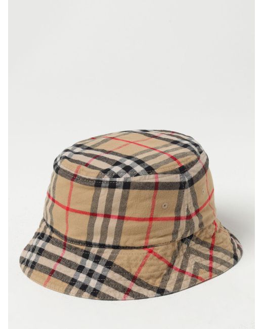 Cappello Vintage Check in cotone stampato di Burberry in Natural da Uomo